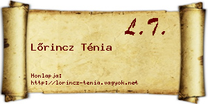 Lőrincz Ténia névjegykártya